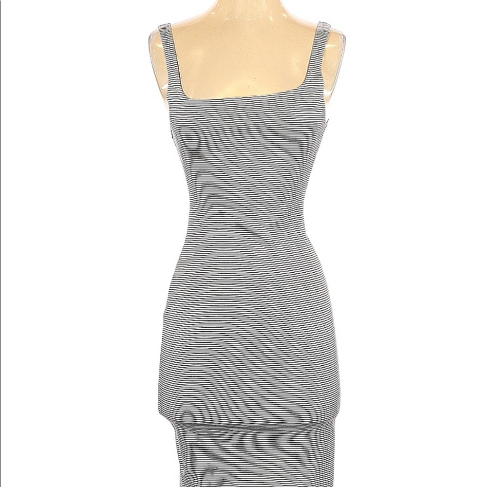 Trafaluc By Zara Grey Striped Body con Dress Small